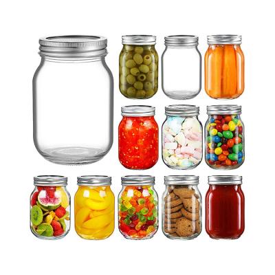 China Wholesale Food Square Round Mason Jar Glass Jam Bottle Sealed Jar for sale