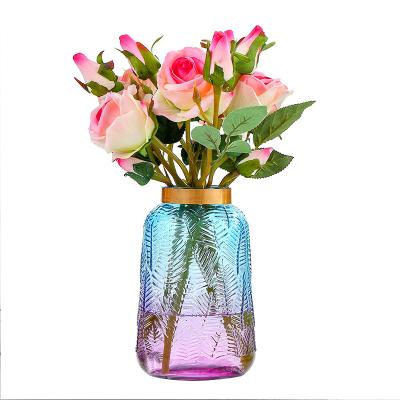 China Art Deco Transparent Glass Vases from Hydroponic Plants and Modern Shaped Glass Vases for sale