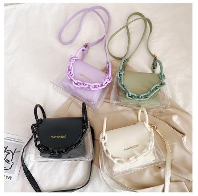 China Mini PVC Jelly Bag Waterproof Little Girl Purses Kids Clear Jelly Bag Handbags for sale