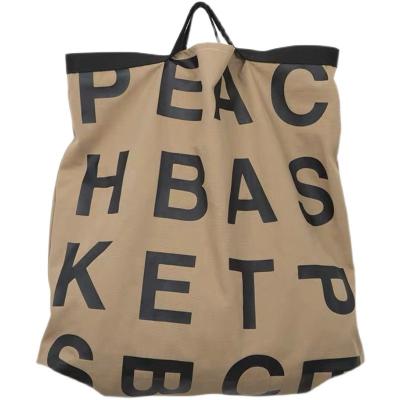 China 2022 Folding Amazon Letter Printing High Capacity Canvas Shopping Bag Luxury Custom Casual Shopping Bags for sale