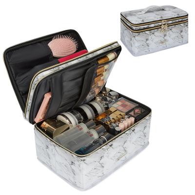 China Fashion Bagsmart Marbling Waterproof Fashion Make Up Cosmetics For Traveling Makeup Bag Case Novation Cosmetic Bags And Bag for sale