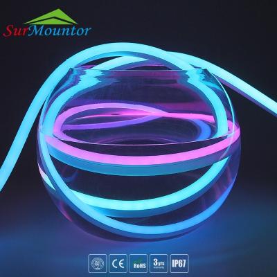 China Waterproof hotel silicone rubber tube IP 67 silicone neon tube RGB ww cw neon light tube for sale