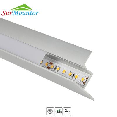 China Radiator Ceiling Edge Wall Lighting LED Profiles Light Channel For LED Strips Aluminum LED Profile for sale