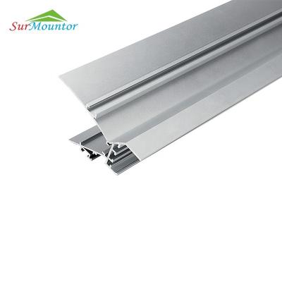 China Plasterboard or Recessed Drywall Lighting Curve LED Profile Reflective Aluminum Drywall Channel Corner LED Profile for sale