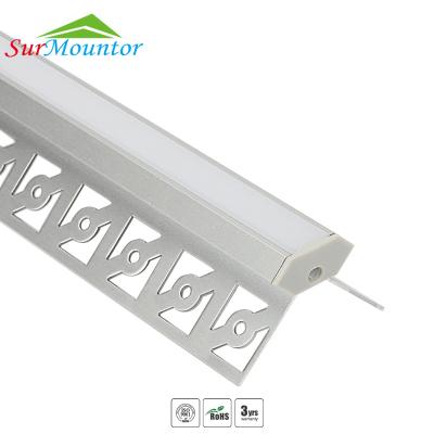 China Led Profile Drywall Recessed Corner Drywall Recessed Corner Led Profile Wing Extrusion Aluminum Housing For LED Strip Light for sale