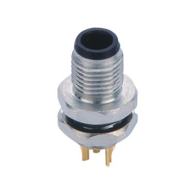 China Rear Fastened M5 Connector Male 4 Pin A - Coding Solder Type For Industrial Camera for sale