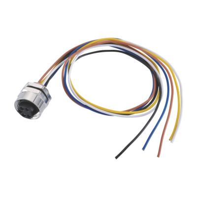 China 300V 8A Mini Change Connectors Five Pin Female Rear Mounting With Lead Wires for sale