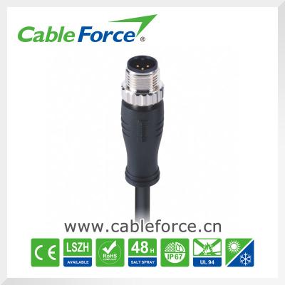 China EMS schirmte männliches Verbindungsstück des Stecker-M12 des Verbindungsstück-3pin mit PUR-/PVC-Kabel ab zu verkaufen