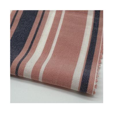 China Breathable 100% Rayon Plain Weave Yarn Dyed Stripe Woven Rayon Fabric for sale