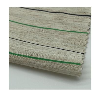 China Breathable Soft Breathable Dress Material Yarn Dyed Stripe Woven Linen Fabric for sale