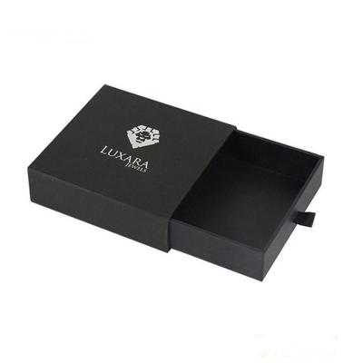 China Recycled Materials Wholesale Custom Logo Rigid Sliding Out Drawer Box Fancy Gift Box For Jewelry Accessory Storage Retail Box With Ribbon for sale