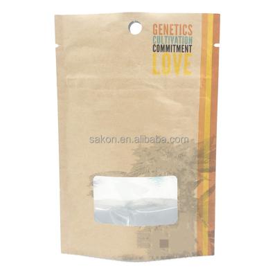 China Custom Printed Sealable Ziplock Bag Custom Recyclable Doypack Food Packaging Bag Kraft Paper Bag Flat Bottom Ziplock Bag With Window for sale