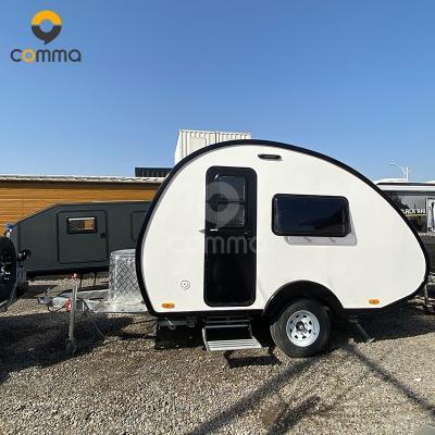 China Small carabana 4x4 camper trailer light steel independent suspension small travel trailer with bathroom and extra tent for sale