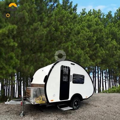 China Long Lifespan Lightweight Travel Trailer Camper RV Caravan Travel Tent Trailer With Mosquito Screens for sale