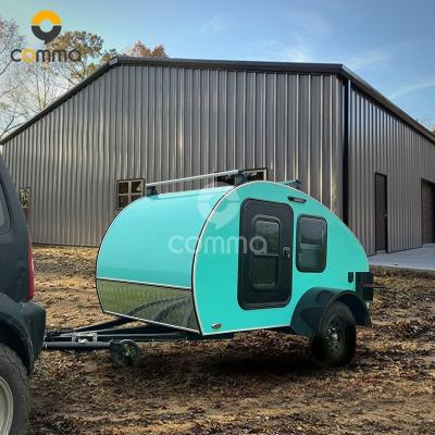 China Lightweight Long Lifespan Camping RV Trailer Caravan 5 Berth Hybrid Off Grid Camper With Mosquito Screens for sale