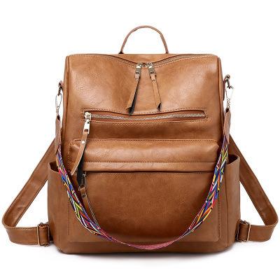 China Hot Selling Luxury Anti-theft Fashion PU Vegan Ladies Leather Bags Girls Backpack Bag Large Capacity Woman Backpack With Strap for sale