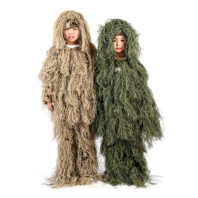 China Outdoor Activities Camouflage Military Cosplay Costume Ghillie Suits Kids Adult Ghillie Suit for sale