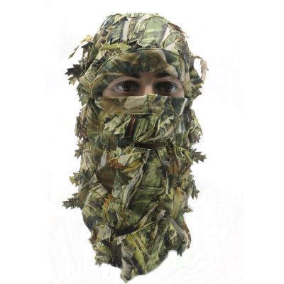 China Outdoor Camouflage Hunting Head Net Full Face Veil 3D Leafy Camouflage Veil for sale