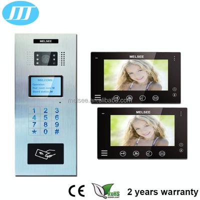 China Hot Selling Cat5 Ethernet Cable Multi Apartment Color Video Doorbell, HD Video Door Phone Intercom Open Building System MS307C+707C-1 for sale