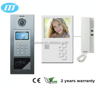 China 1-4 Video Monitor Cat5/4+2 Wire Building Door Phone 5 Inch Monitor Doorbell Intercom Camera System With Metal Keypad for sale