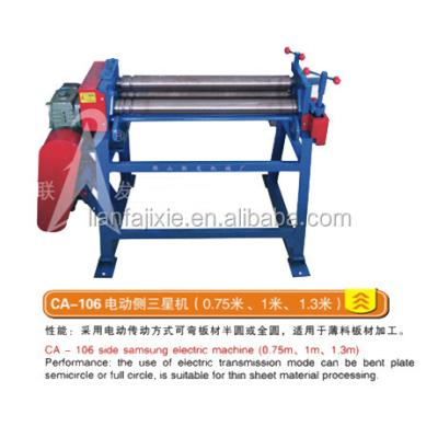 China Plate Processing Metal Plate 3 Roller Electric Sheet Metal Sheet Plate Slip Rolling Machine CA-106 for sale