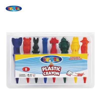 China 8 COLORS COLOR BRIGHT ANIMAL SHAPED PLASTIC PENCIL SET IN TOP BLOCK PACK for sale