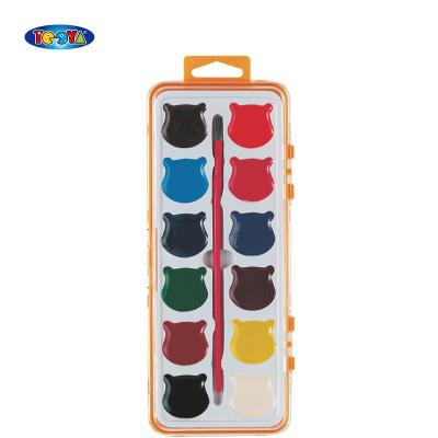 China BRIGHT COLORS 12 COLORS SEMI MOIST WATERCOLOR SET SUPPLIED BY OEM FACTORY for sale