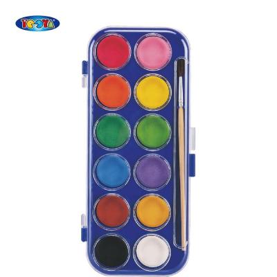 China WASHABLE BRIGHT COLOR 12 COLOR 28MM WATERCOLOR CAKE SET for sale