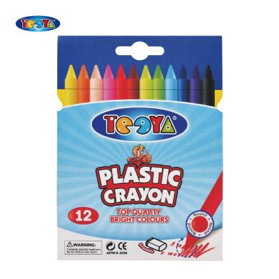 China Regular Plastic Crayons 12 COLORS ERASABLE INJECTION MOLDING PENCIL SET IN PAPER BOX for sale