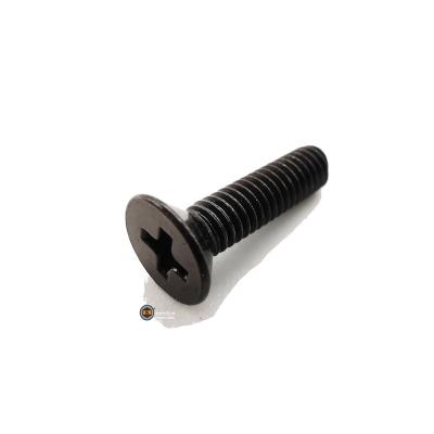 China Flatbed Good For Sales M5 Flat Cross Recessed Countersunk Machine Screw Head Galvanized Black for sale