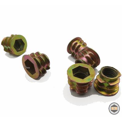 China Factory Wholesale M8 Wood Inserts Furniture Nut Carbon Steel Embedded Inserts Nut EMNM8-015-Z-Y for sale