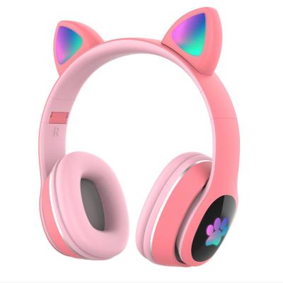 China Durable Cat Ears Cute Style Wireless Headband Earphone For Gift Colorful BT 5.0 Headset Beauty BT Earphone for sale