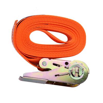 China Polyester 25cm Ratchet 1inch Tie Down Straps Without Hooks For Cargo Check Ratchet Strap Lashing for sale