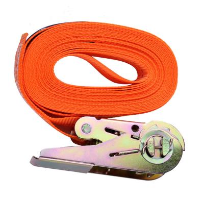 China Customizable Polyester Ratchet Tie Down No Hooks 1 Inch Ratchet Stainless Strap for sale