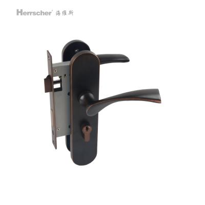 China Quality Solid Solid Sense Handle Handle European Style Copper Door Lock Set for sale