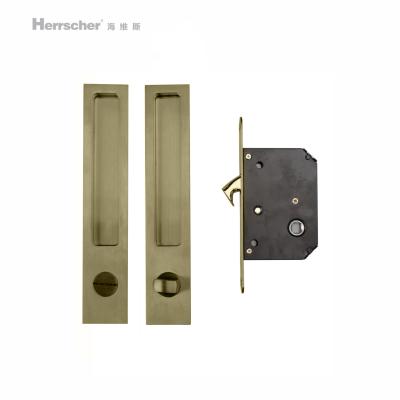 China High Quality Copper Interior Brass Knob Backflow Invisible Mortise Sliding Door Hook Open Full Set Flush Lock for sale