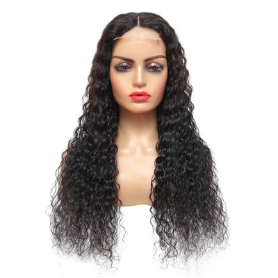 China No rejection. No tangling. Soft and shiny. Wholesale Natural Black Color Deep Wave Remy Hair Wigs 4X4 Lace Closure Wig For Women for sale