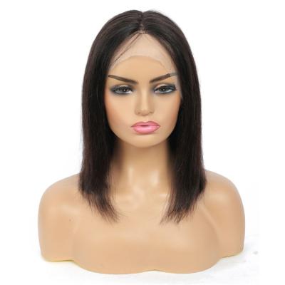 China Hot Sale 13*4*1 T Piece Bob Wig Natural Brazilian Human Hair Thick Shedding Soft Smooth Bob Wigs Barely For Women for sale