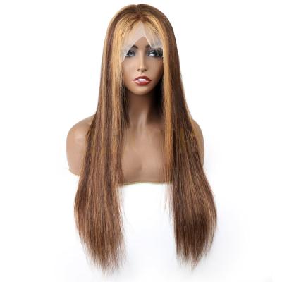 China New Style T Part Straight Soft Thick Shedding Barely Shedding Synthetic Hair Ombre Colored Wigs High Quality Heat Resistant Synthetic Fiber Long Straight Wig for sale