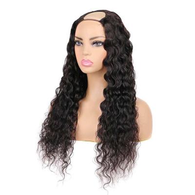 China No rejection. No tangling. Soft and shiny. Fashionable Water Wave Wig Hair 10-26 Inch U Part Machine Made Wigs For Women for sale