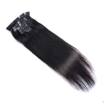 China Directly Factory Price Wholesale Virgin Remy Cuticle Aligned Straight Hair Clip In Natural Hair Extensions For Women for sale