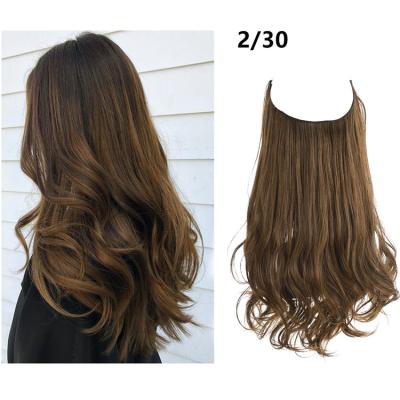 China Easy Apply Natural Curly Hair Extension Hot Selling Halo Synthetic Fiber High Quality Hair Extension for sale