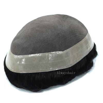 China Free Style Durable Multiple Size Cheap India Human Hair Toupee for Mens Hair Units for sale