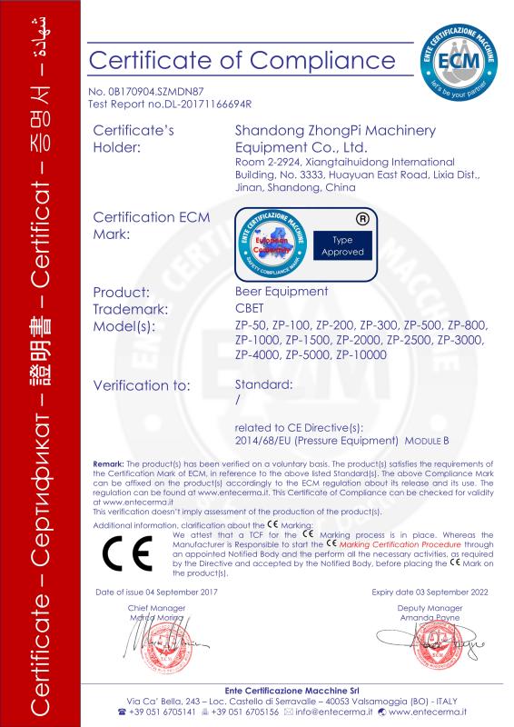 CE - Shandong Zhongpi Machinery Equipment Co., Ltd.