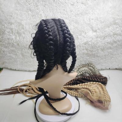 China Fashionable Hot Curly Heat Resistant Good Quality Women's Synthetic Wigs Four Braids Wigs Ombre Synthetic Wigs Ombre Wigs for sale