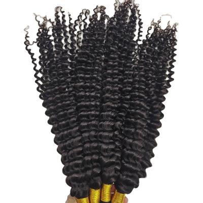 China Free Shipping Wholesale 100% Deep Curly Virgin Brazilian Curly Hair Cuticle Aligned Deep Curly Hair Bundles Nature Color for sale