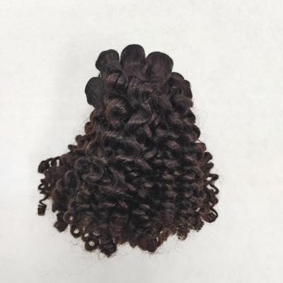 China Factory Price Curly New Product Cheap Unprocessed XQ 14inch Curly New Product Natural Black Unprocessed Human Hair 14Inch Weave Weft for sale