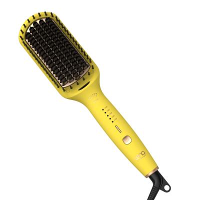 China YES Lena Smoothing Straightener Hair Brush Anti-frizz Ionic Ceramic Electric Hair Brush Straight Comb for sale