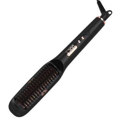 China YES Lena Electric Brush Hair Iron Straighten Straight Hair Comb Ionic Curly Brush with LCD Display for sale