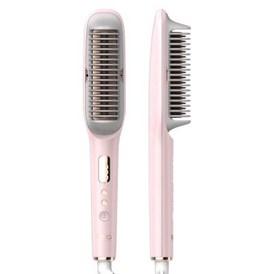 China YES Lena MCH Fast Heating Hair Straightener Styling Ionic Electric Comb Hair Brush Straightener with LCD Display for sale